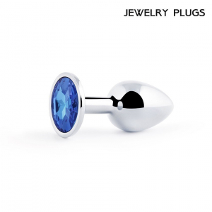 Пробка с синим кристаллом "Jewerly Plugs" металл, S